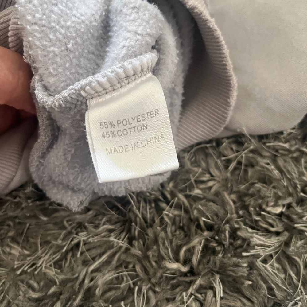 Gray Cropped Distressed Hoodie - Picture 11 of 12